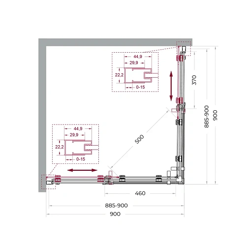 Душевой уголок BelBagno MARINO-2-A-2-90-C-CR 90x90 см, профиль хром, стекло прозрачное Душевой уголок BelBagno MARINO-2-A-2-90-C-CR 90x90 см, профиль хром, стекло прозрачное