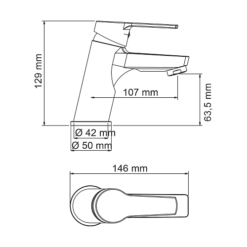 Смеситель для раковины WasserKRAFT Rhin 4403 хром Смеситель для раковины WasserKRAFT Rhin 4403 хром