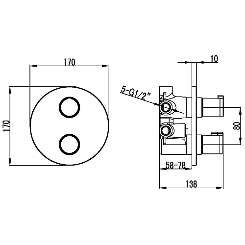 Смеситель для ванны Lemark Yeti LM7828C встраиваемый, хром Смеситель для ванны Lemark Yeti LM7828C встраиваемый, хром
