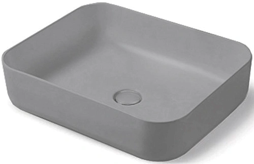 Раковина Vincea VBS-105MG, 500*410*130 керамическая, накладная, матовый серый Раковина Vincea VBS-105MG, 500*410*130 керамическая, накладная, матовый серый