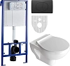 Комплект STWORKI Хедмарк Унитаз подвесной 3510 безободковый с микролифтом + Система инсталляции для 588955