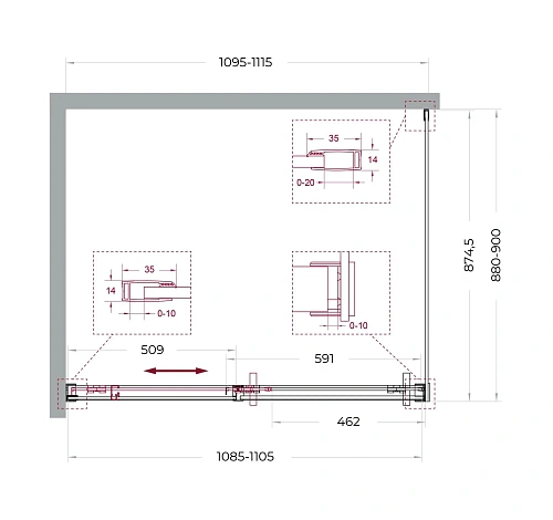 Душевой уголок BelBagno SOFT_CLOSE-1-AH-1-110/90-C-Cr 110x90 см, профиль хром, стекло прозрачное Душевой уголок BelBagno SOFT_CLOSE-1-AH-1-110/90-C-Cr 110x90 см, профиль хром, стекло прозрачное