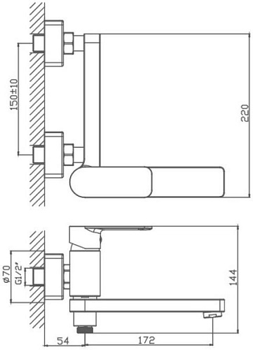 Смеситель для ванны Haiba HB60617, хром Смеситель для ванны Haiba HB60617, хром
