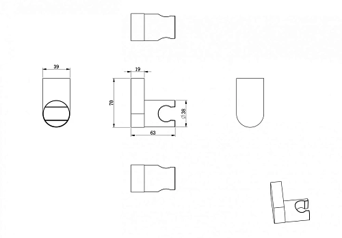 Держатель ручного душа Wonzon & Woghand брашированное золото (WW-994207-BG) Держатель ручного душа Wonzon & Woghand брашированное золото (WW-994207-BG)