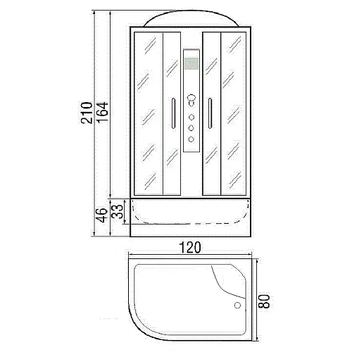 Душевая кабина River DUNAY 120/80/44 МТ R 10000000125 Душевая кабина River DUNAY 120/80/44 МТ R 10000000125