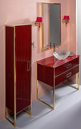 Тумба под раковину Armadi Art Monaco 100см бордо глянец + золото под раковину чашу 867-100-RG Тумба под раковину Armadi Art Monaco 100см бордо глянец + золото под раковину чашу 867-100-RG