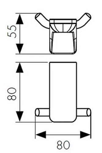 Крючок Kaiser KH-4502 двойной бронза цинк Крючок Kaiser KH-4502 двойной бронза цинк