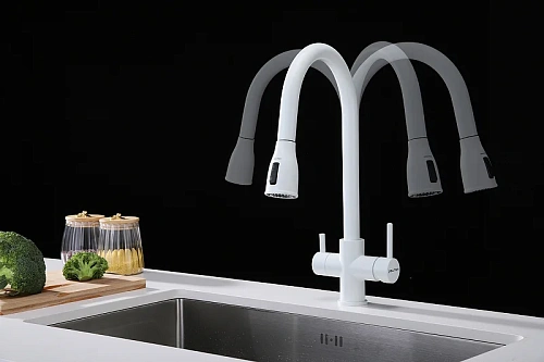 Смеситель для кухни Paulmark LANGE белый матовый La214212-WH Смеситель для кухни Paulmark LANGE белый матовый La214212-WH