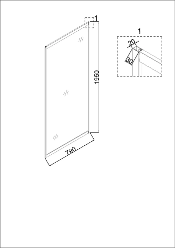 Боковая стенка Niagara Nova NG-A80G (80х190) Боковая стенка Niagara Nova NG-A80G (80х190)