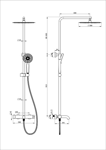 Душевая система Wonzon & Woghand STICK брашированный никель (WW-88739017-BN) Душевая система Wonzon & Woghand STICK брашированный никель (WW-88739017-BN)