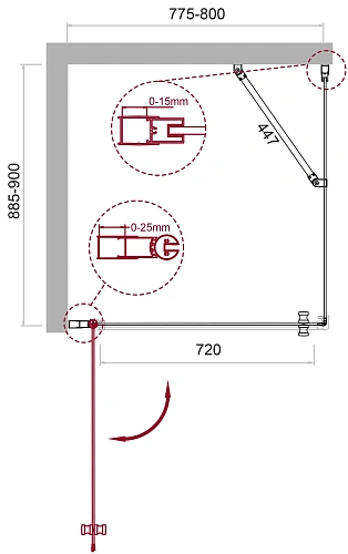 Душевой уголок BelBagno ETNA-AH-1-80/90-C-Cr 80x90 см, профиль хром, стекло прозрачное Душевой уголок BelBagno ETNA-AH-1-80/90-C-Cr 80x90 см, профиль хром, стекло прозрачное