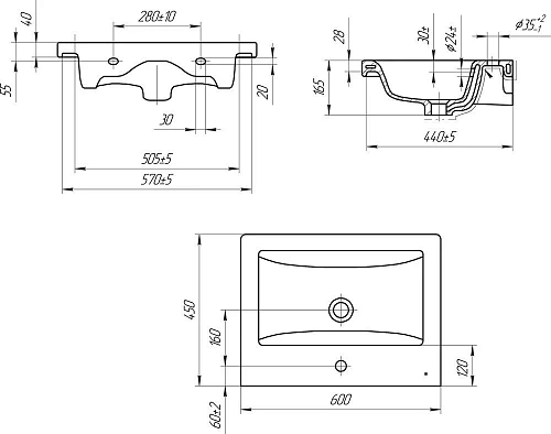 Тумба с раковиной STWORKI Копенгаген 60 белая 467211 Тумба с раковиной STWORKI Копенгаген 60 белая 467211