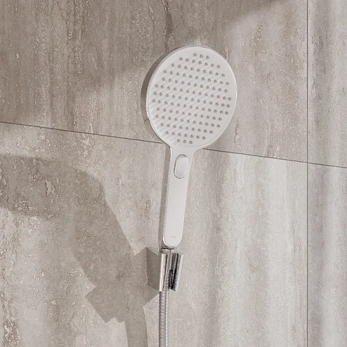 Душевая лейка IDDIS Esper (ESP3FCRi18) круглая, хром с белым Душевая лейка IDDIS Esper (ESP3FCRi18) круглая, хром с белым