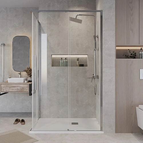 Душевой уголок GROSSMAN Galaxy 1/2.K33.01.11.10.00-1/2.K33.01.10.10.00 (110х100х195) раздвижная,хром,стекло прозрачное Душевой уголок GROSSMAN Galaxy 1/2.K33.01.11.10.00-1/2.K33.01.10.10.00 (110х100х195) раздвижная,хром,стекло прозрачное