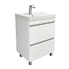 Тумба с раковиной Comforty Валдай-60Н 00-00020673 напольная белый матовый раковина 4460