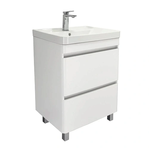 Тумба с раковиной Comforty Валдай-60Н 00-00020673 напольная белый матовый раковина 4460 Тумба с раковиной Comforty Валдай-60Н 00-00020673 напольная белый матовый раковина 4460