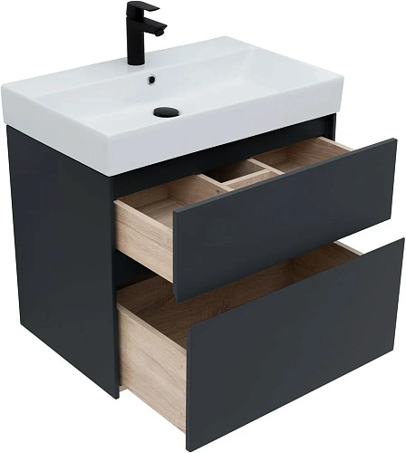 Тумба под раковину Aquanet Бруклин 70 антрацит матовый 00310141 Тумба под раковину Aquanet Бруклин 70 антрацит матовый 00310141