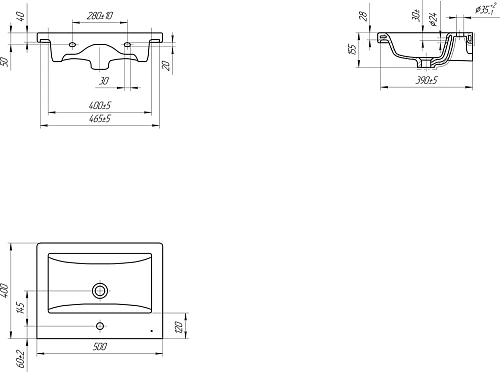 Тумба с раковиной DIWO Самара 50 дуб скандинавский 462053 Тумба с раковиной DIWO Самара 50 дуб скандинавский 462053