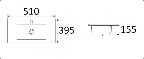 Раковина CeramaLux 9393-50 врезная, белый Раковина CeramaLux 9393-50 врезная, белый