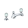 Смеситель для раковины Kludi Adlon 5104605G5 DN 15, на 3 отверстия, низкий излив, ручки хрусталь, цв