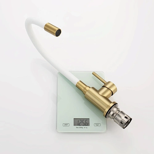 Смеситель для кухни Splenka S201.4408.03 с гибким изливом, золотой сатин Смеситель для кухни Splenka S201.4408.03 с гибким изливом, золотой сатин