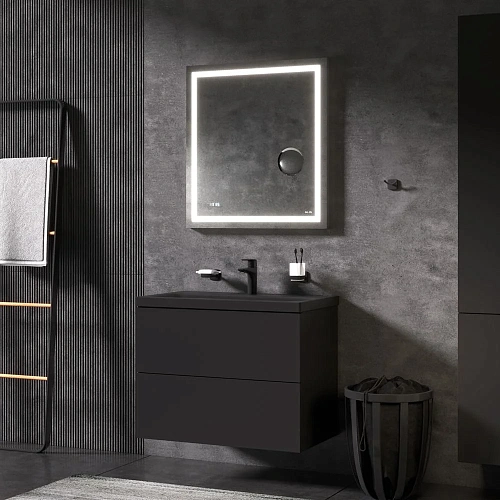 Комплект мебели AM.PM Gem 75 BK90GN подвесной черный матовый со смесителем для раковины и аксессуарами Комплект мебели AM.PM Gem 75 BK90GN подвесной черный матовый со смесителем для раковины и аксессуарами