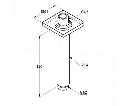 Кронштейн верхнего душа Kludi A QA 150 66535N1-00 потолочный брашированная бронза Кронштейн верхнего душа Kludi A QA 150 66535N1-00 потолочный брашированная бронза