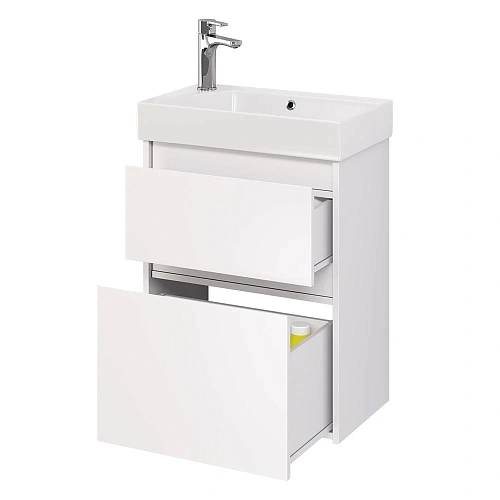 Тумба под раковину DREJA SLIM, 55 см, подвесная/напольная, 2 ящика, белый глянец 99.0400 Тумба под раковину DREJA SLIM, 55 см, подвесная/напольная, 2 ящика, белый глянец 99.0400