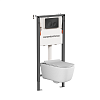 Картинка анонса товара «комплект унитаза ceramica nova new day rimless cn3005_121001mb с инсталляцией balance и клавишей смыва circle, черный матовый»