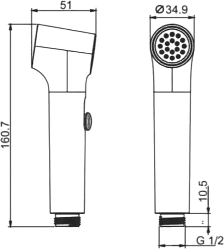 Гигиеническая лейка Raglo R460.05.03 с клавишей регулировки воды пластик/силикон, сатин золотой Гигиеническая лейка Raglo R460.05.03 с клавишей регулировки воды пластик/силикон, сатин золотой