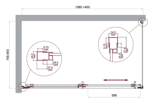 Душевой уголок BelBagno LUCE-AH-1-140/80-C-Cr Душевой уголок BelBagno LUCE-AH-1-140/80-C-Cr