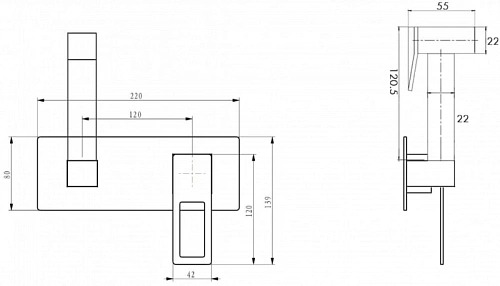 Гигиенический душ Boheme Q 147-BCR.2 BLACK CHROME.2 Гигиенический душ Boheme Q 147-BCR.2 BLACK CHROME.2