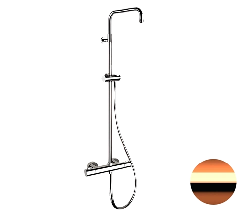 Душевая система Remer Elegance EQ32ASSDRL термостатическая, медь глянцевая Душевая система Remer Elegance EQ32ASSDRL термостатическая, медь глянцевая