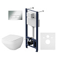 Детальная картинка товара «комплект инсталляции am.pm inspire v2.0 is47051.50a1700 с унитазом flashсlean с сиденьем микролифт и клавишей белый»