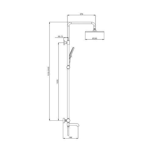 Душевая система Raglo R20.24.08 излив поворотный 15 см, белый Душевая система Raglo R20.24.08 излив поворотный 15 см, белый