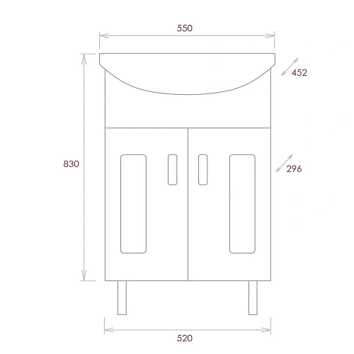 Тумба под раковину Onika КРИСТАЛЛ 55.18 105550 Тумба под раковину Onika КРИСТАЛЛ 55.18 105550