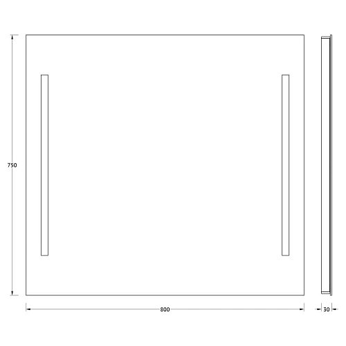Зеркало EVOFORM Ledline BY 2118 с 2-мя встроенными LED-светильниками 10,5 W 90х75 cм Зеркало EVOFORM Ledline BY 2118 с 2-мя встроенными LED-светильниками 10,5 W 90х75 cм