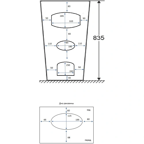 Раковина Ceruttispa SANDRA CT7828 440х380х835 напольная Раковина Ceruttispa SANDRA CT7828 440х380х835 напольная