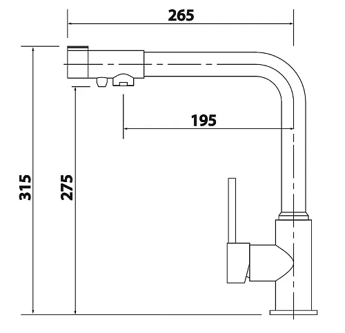 Смеситель для кухни Kaiser Teka Gunmetal 13044-15 под фильтр Смеситель для кухни Kaiser Teka Gunmetal 13044-15 под фильтр