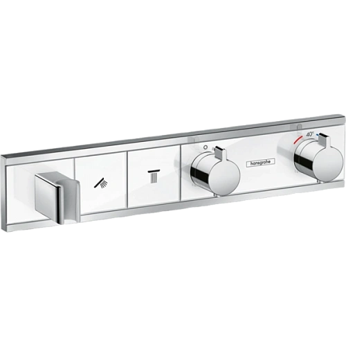 Смеситель для душа hansgrohe RainSelect термостатический белый/хром 15355400 Смеситель для душа hansgrohe RainSelect термостатический белый/хром 15355400