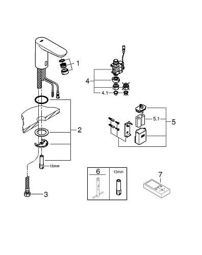 Вентиль инфракрасный для раковины GROHE Euroeco CE (без функции смешивания воды), хром (36271000) Вентиль инфракрасный для раковины GROHE Euroeco CE (без функции смешивания воды), хром (36271000)
