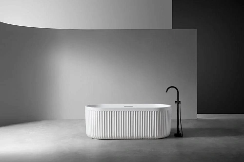 Ванна отдельностоящая ABBER AM9925 170x75 универсальная, белая матовая, искусственный камень Ванна отдельностоящая ABBER AM9925 170x75 универсальная, белая матовая, искусственный камень