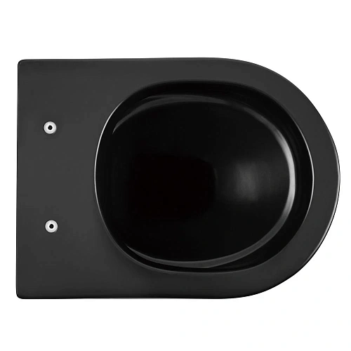 Унитаз подвесной ABBER Bequem AC1103MB черный матовый, безободковый с крышкой микролифт Унитаз подвесной ABBER Bequem AC1103MB черный матовый, безободковый с крышкой микролифт