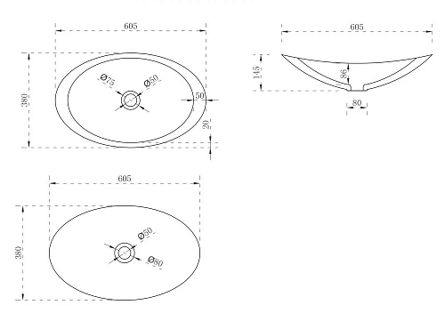Раковина ABBER Stein AS2606 накладная, белая матовая Раковина ABBER Stein AS2606 накладная, белая матовая