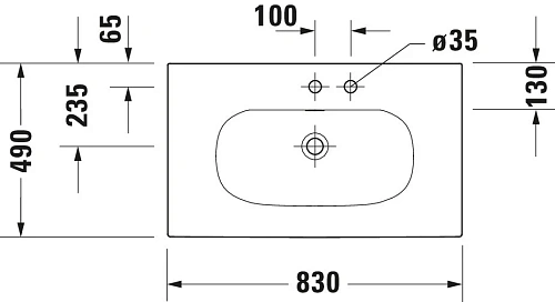 Раковина Duravit XSquare 23448300001 Раковина Duravit XSquare 23448300001