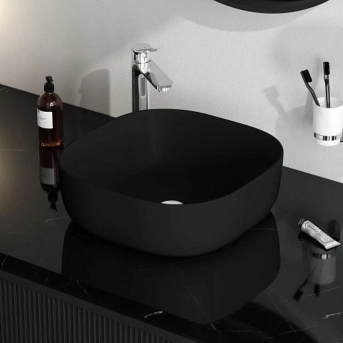 Раковина AM.PM Func M8FWCC30430BM накладная, 43 см, черный матовый Раковина AM.PM Func M8FWCC30430BM накладная, 43 см, черный матовый