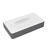 Картинка анонса товара «раковина vincea caprise vcb-4ca100mwg corian, белый матовый/серый матовый»