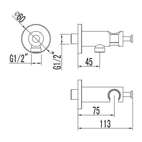 Шланговое подключение Lemark LM3785GM с креплением для лейки Шланговое подключение Lemark LM3785GM с креплением для лейки