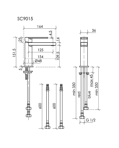 Смеситель для раковины SANCOS Studio SC9015BN брашированный никель Смеситель для раковины SANCOS Studio SC9015BN брашированный никель