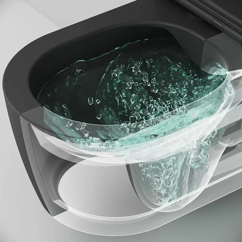 Унитаз подвесной AM.PM Func C8F1701MBSC FlashClean с сиденьем микролифт, черный матовый Унитаз подвесной AM.PM Func C8F1701MBSC FlashClean с сиденьем микролифт, черный матовый